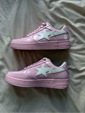 Bape Patent Pink Low-Top Sneakers - Bubblegum Pink
